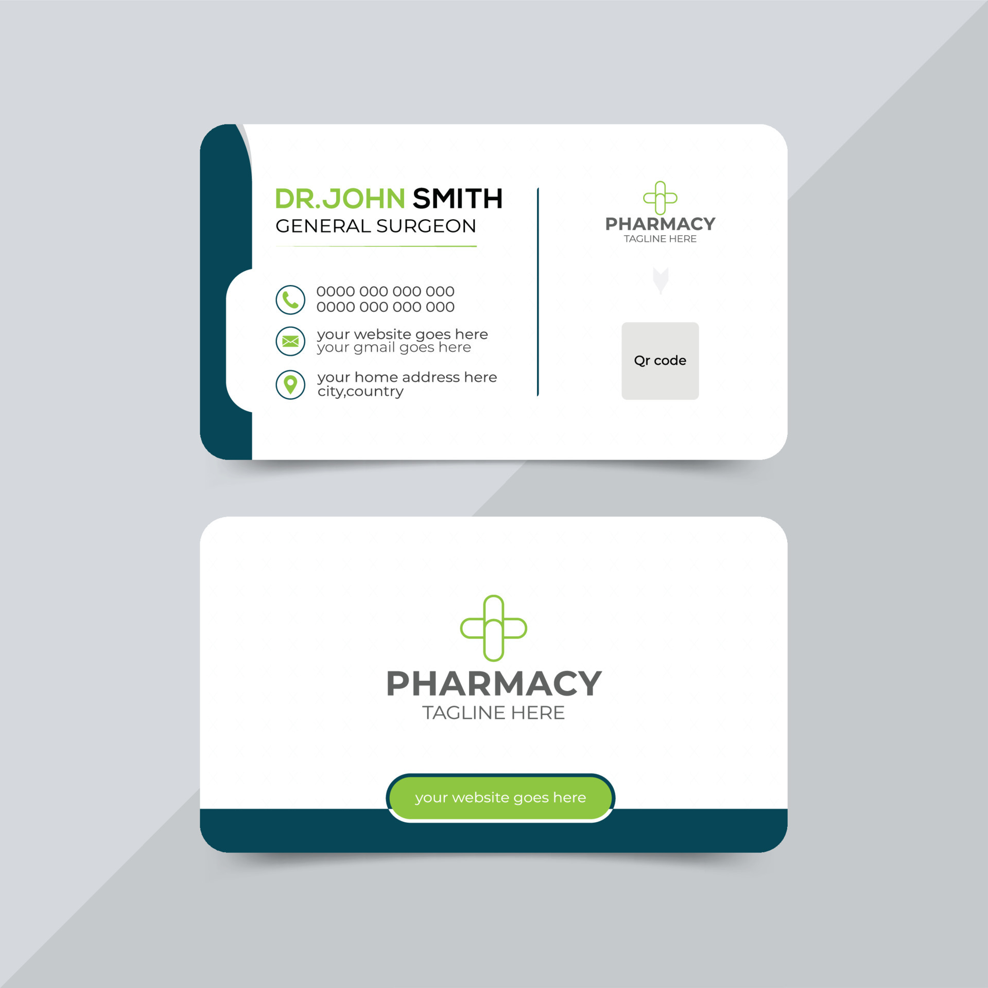 Modern health care medical or hospital doctor visiting card design