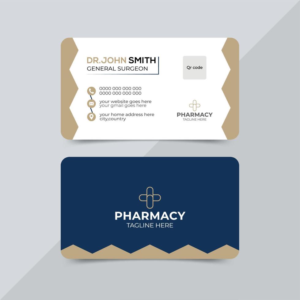 Corporate medical healthcare services business card design template vector