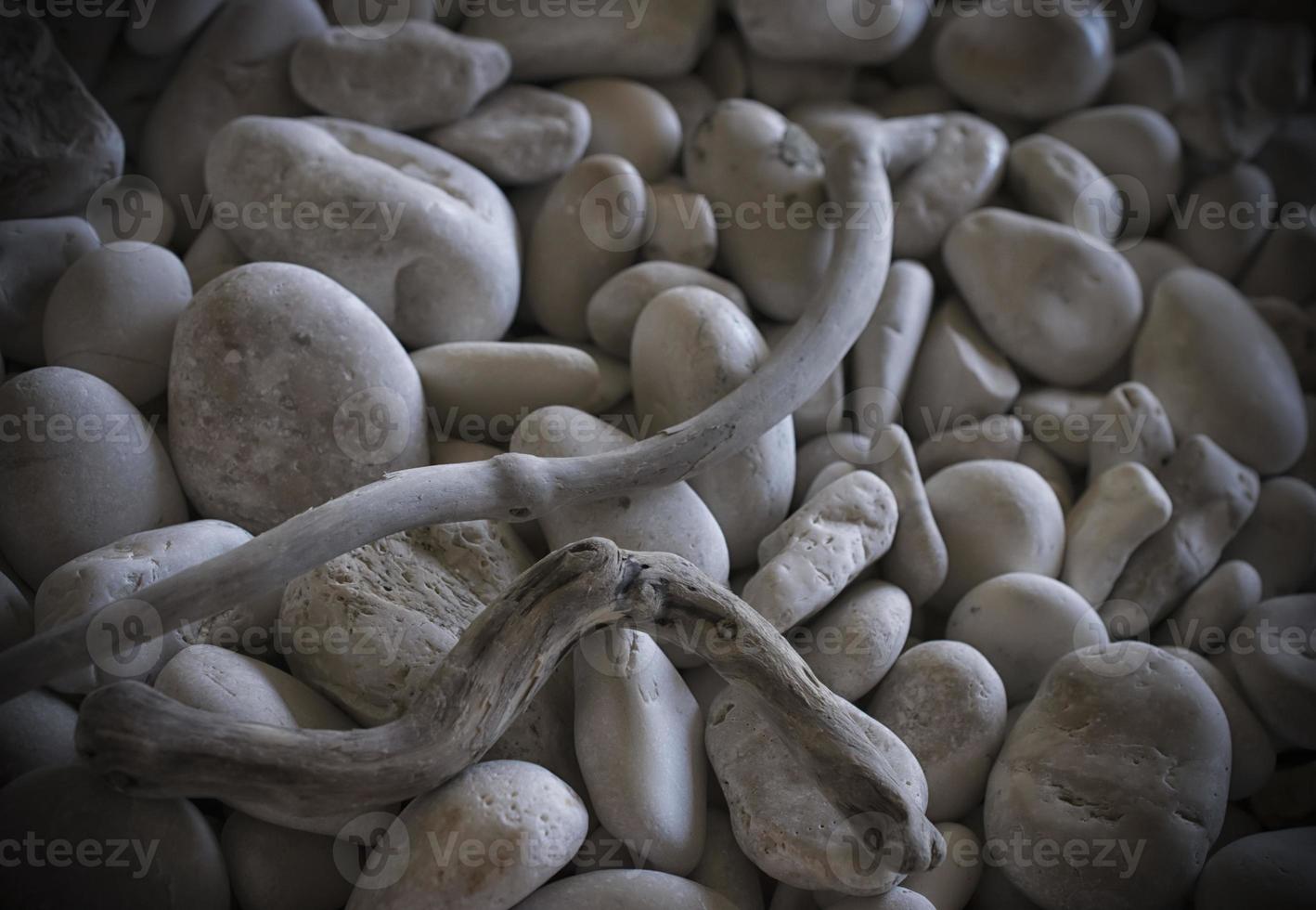White pebble stones on the beach of Myrtos photo