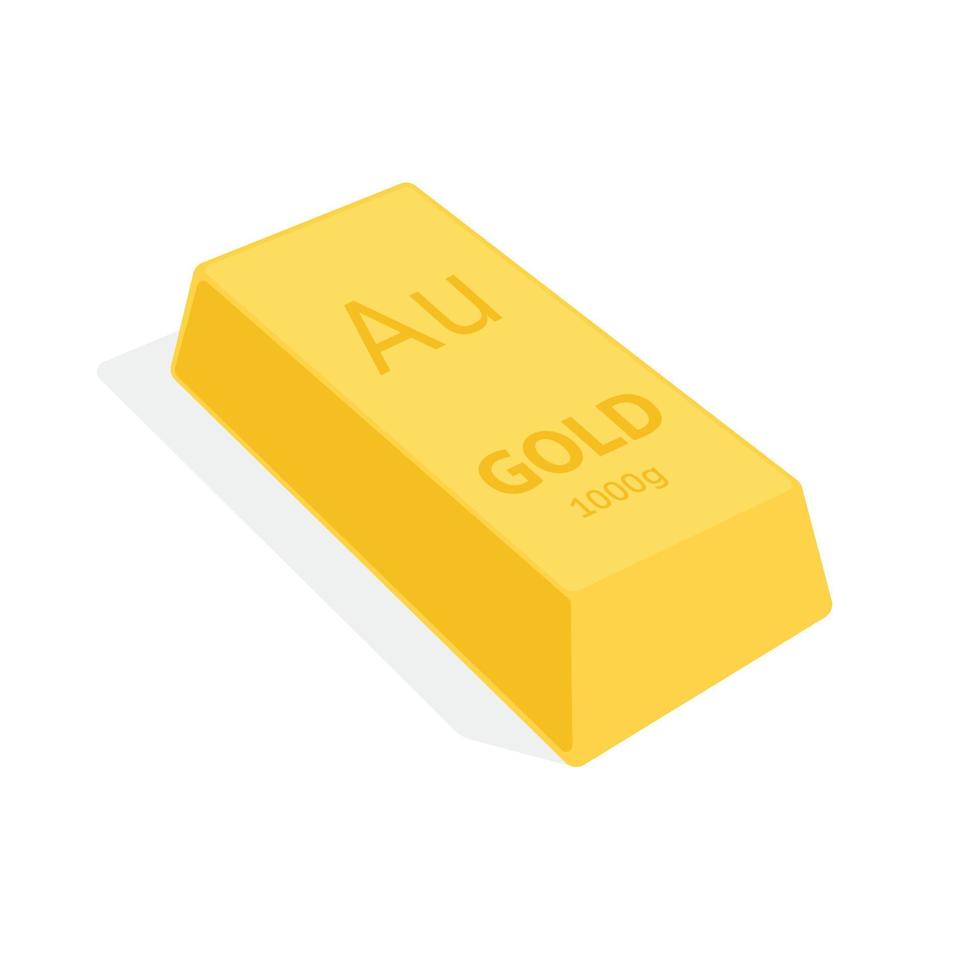 Gold bar. Vector. An illustration of a valuable metal weighing 1 kilogram. Ingot grade 99 percent. Icon for banking website or investment app. Financial instrument of savings. vector
