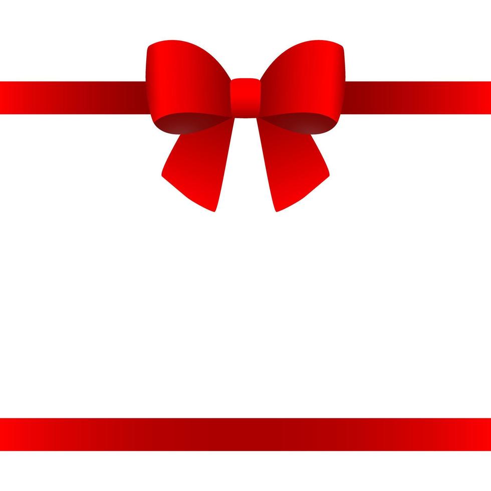 Red gift bow of ribbon isolated on white background vector