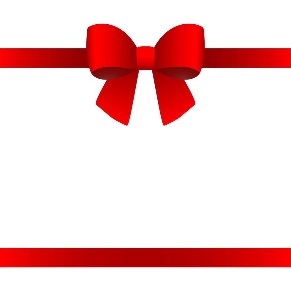 Red gift bow of ribbon isolated on white background vector