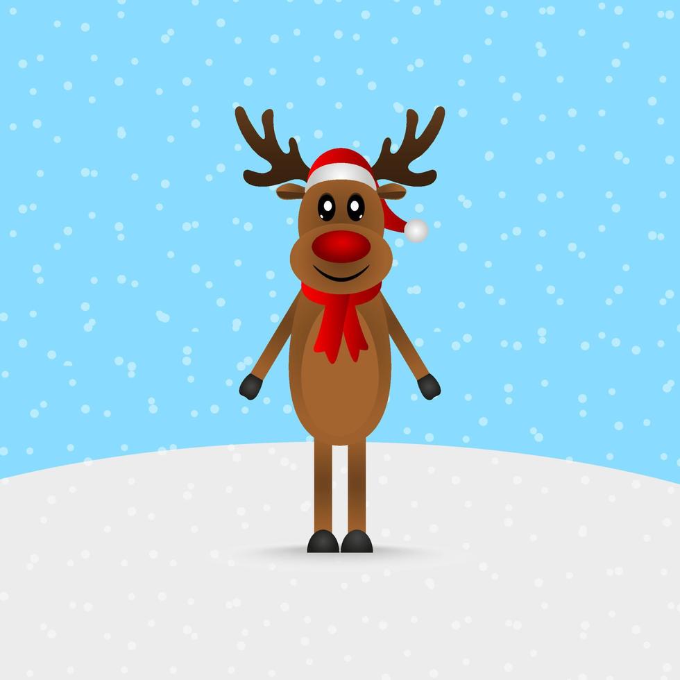 Cheerful cartoon reindeer vector