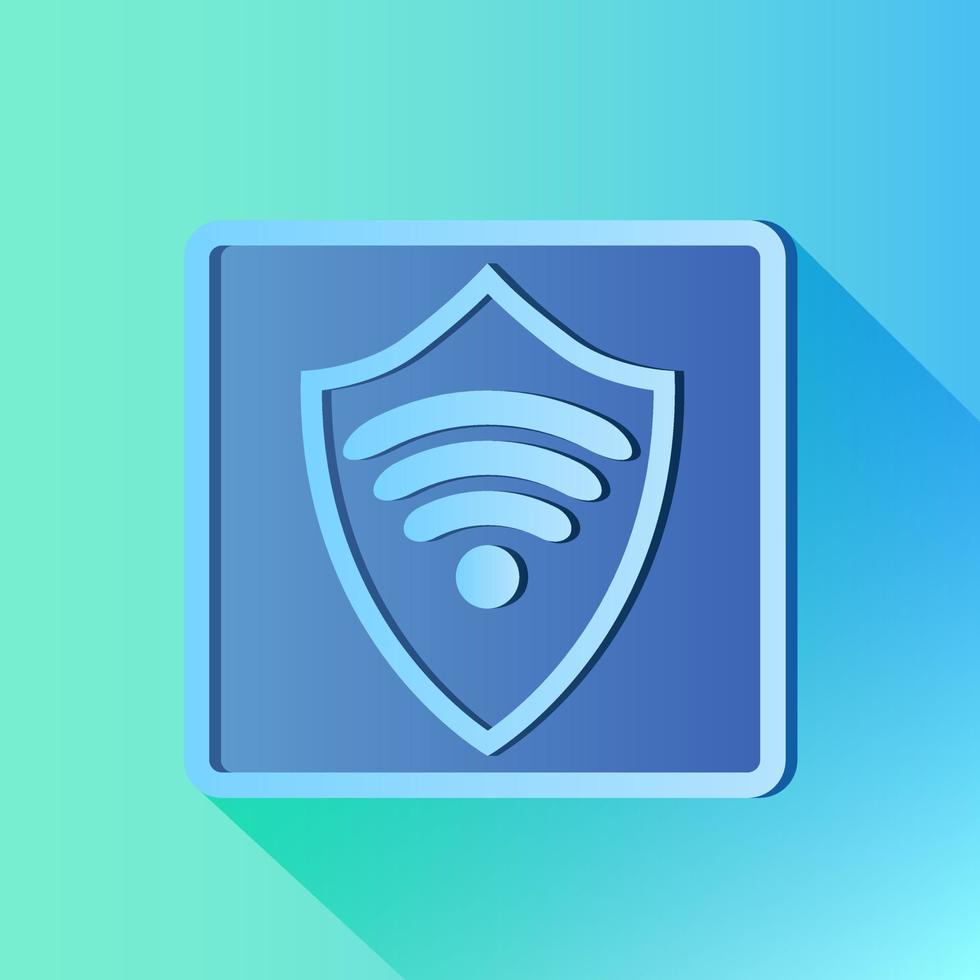 Shield icon and Wi-Fi.Flat icon for web design.Vector illustration. vector