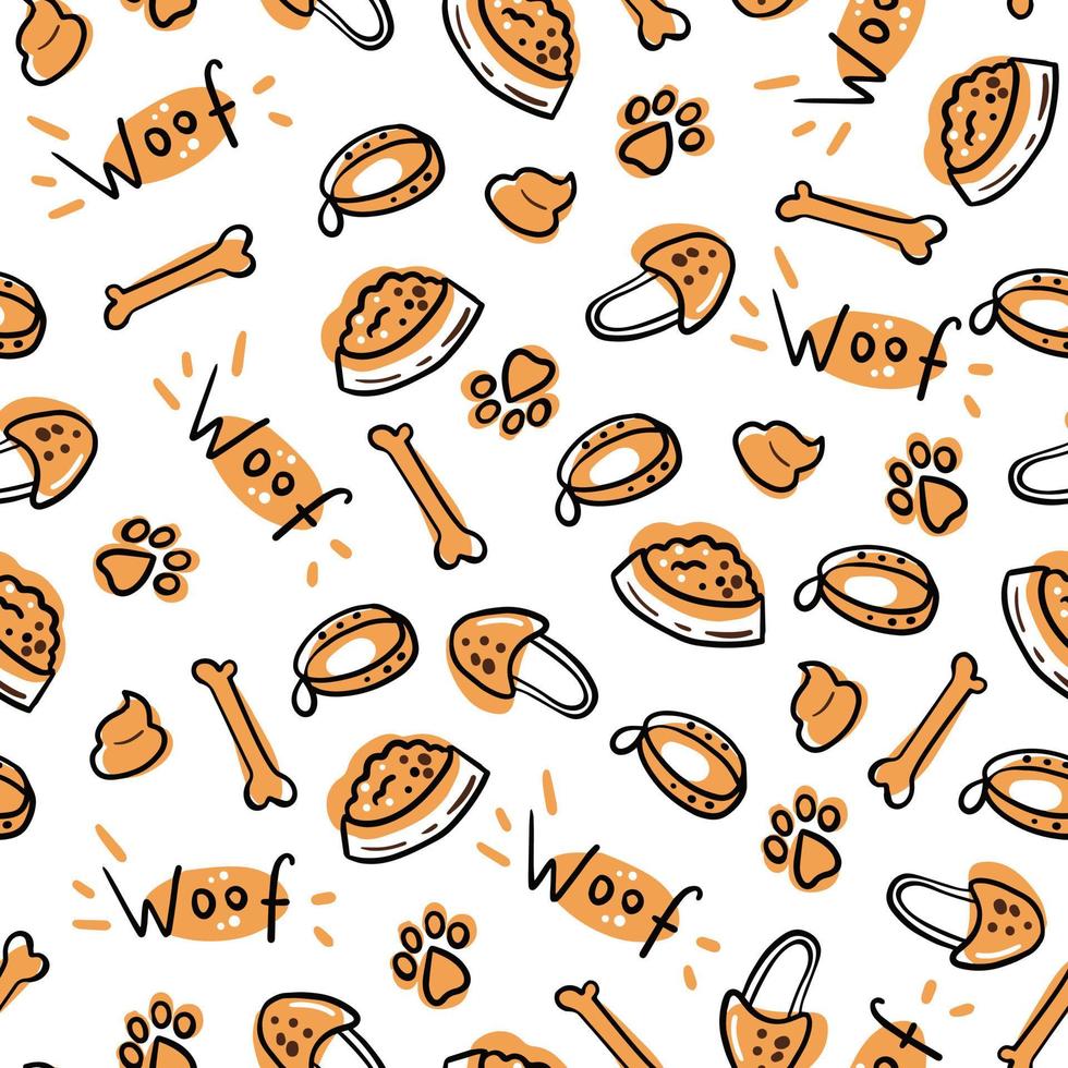 Vector seamless pattern with dog symbols