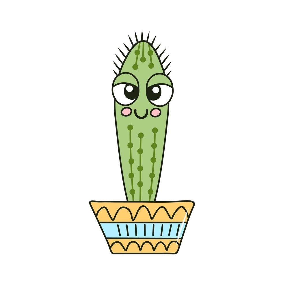 Funny Cactus cartoon vector illustration