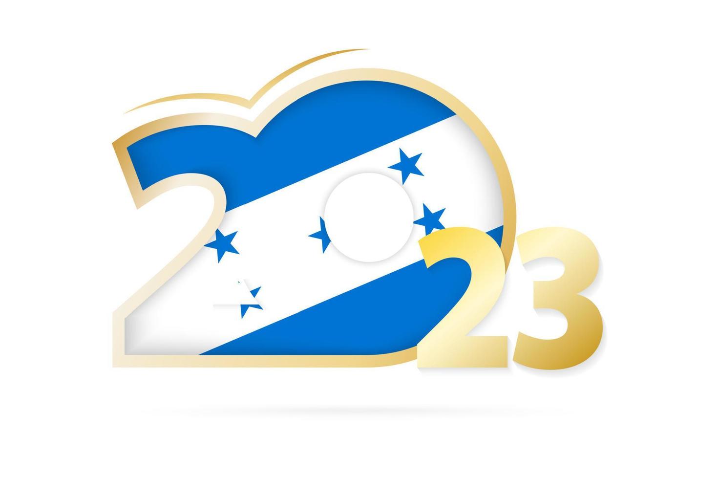 Year 2023 with Honduras Flag pattern. vector