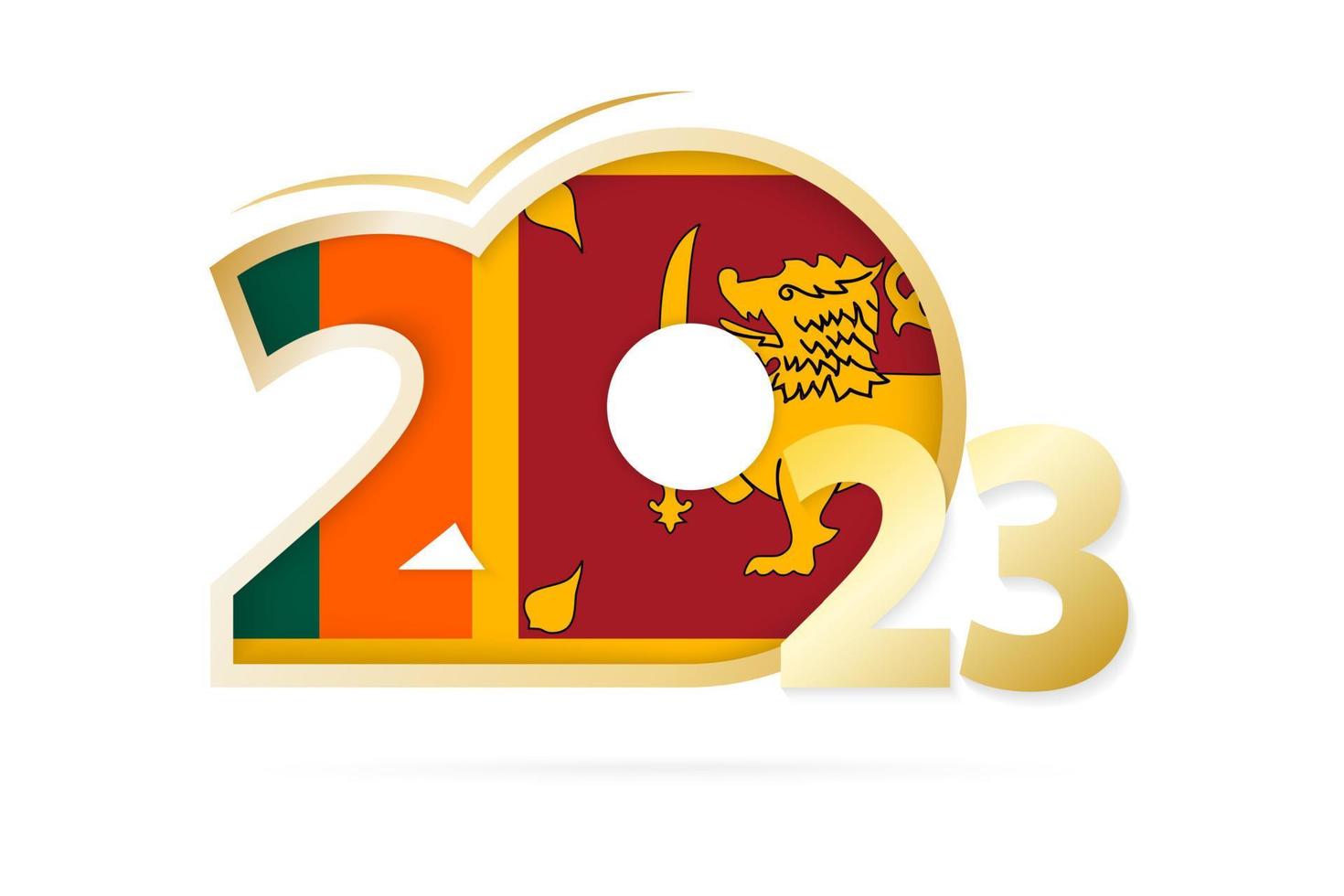 año 2023 con patrón de bandera de sri lanka. vector