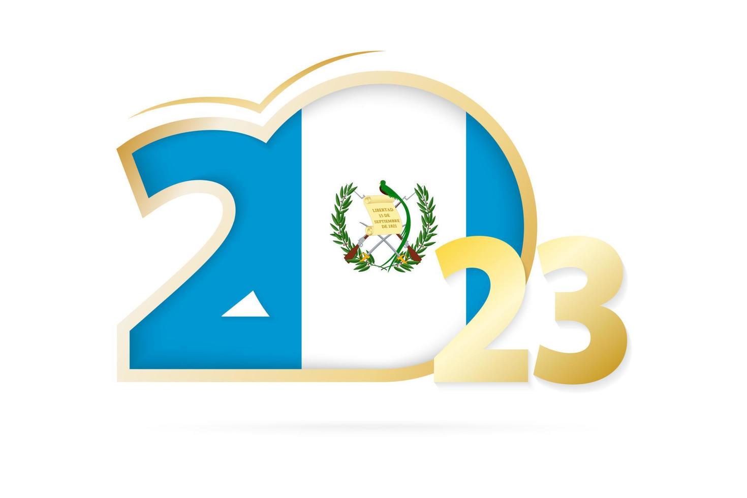 Year 2023 with Guatemala Flag pattern. vector
