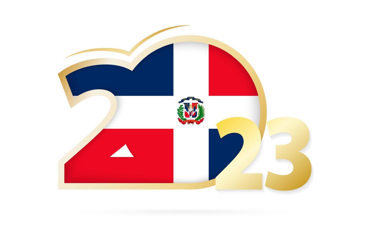 Year 2023 with Dominican Republic Flag pattern. vector