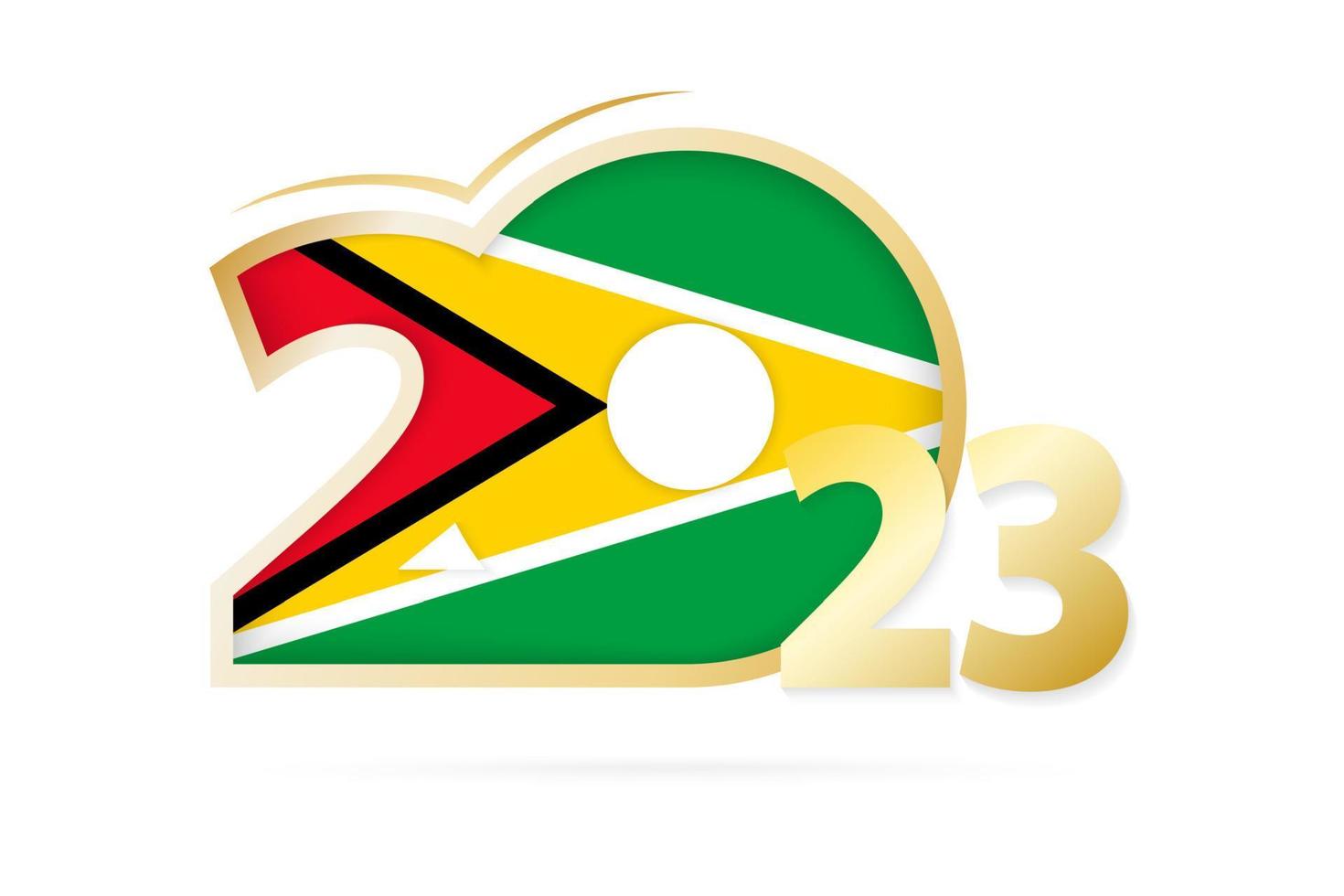 año 2023 con patrón de bandera de guyana. vector