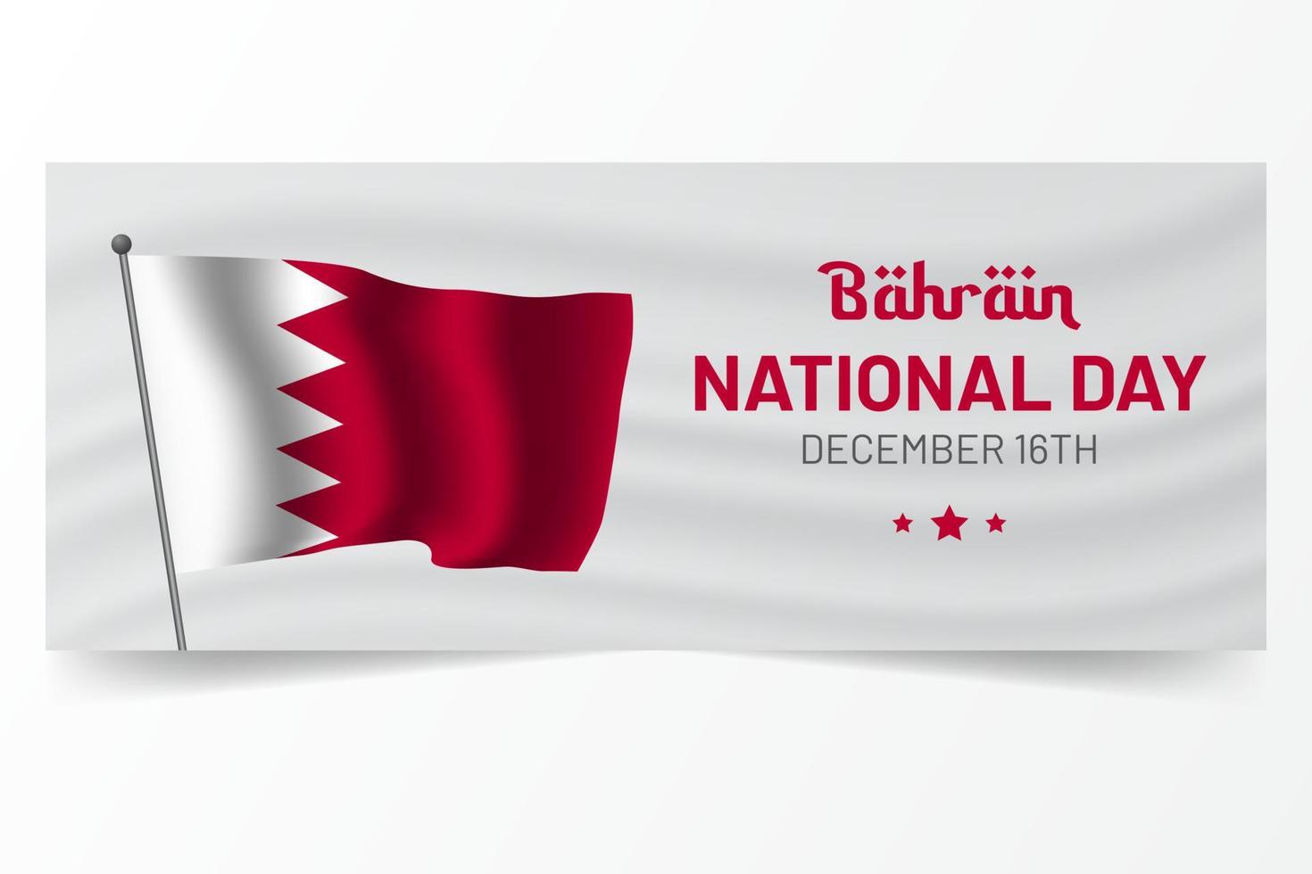 Bahrain National Day December 16th illustration horizontal banner template vector