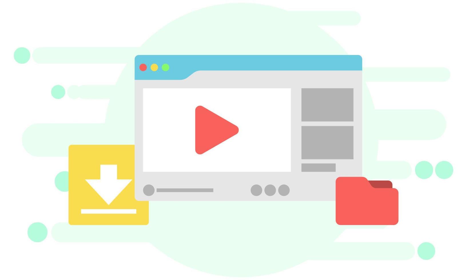 video player homepage on internet. stream videos and download videos on the internet vector