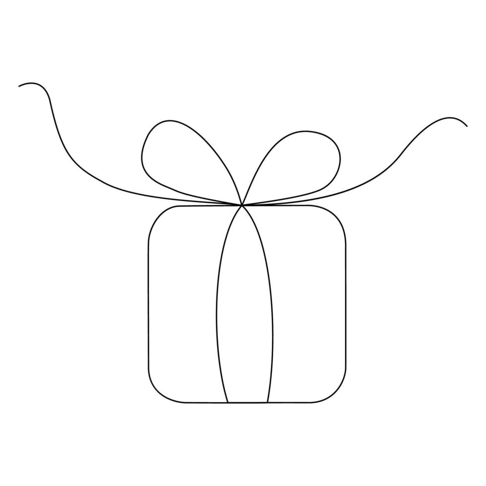 dibujo continuo de envoltura de regalo. vector sobre un fondo blanco.