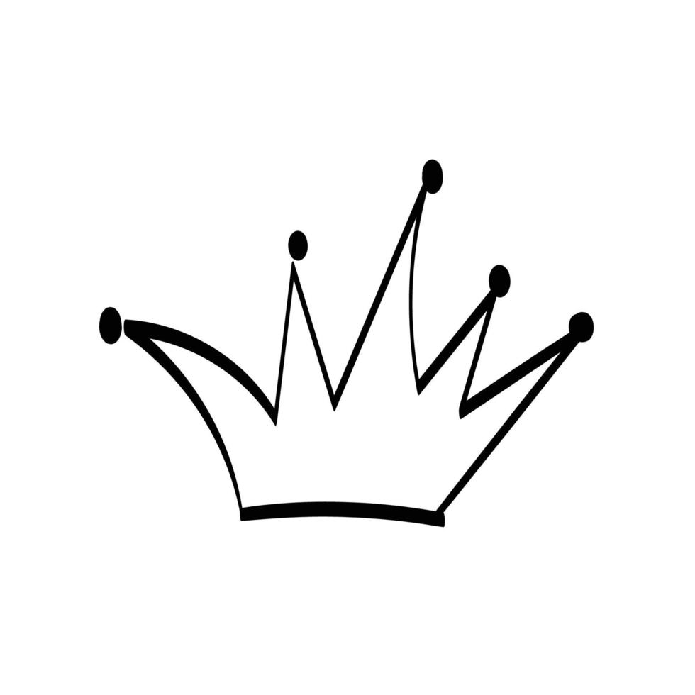 Hand drawn doodle crown design vector