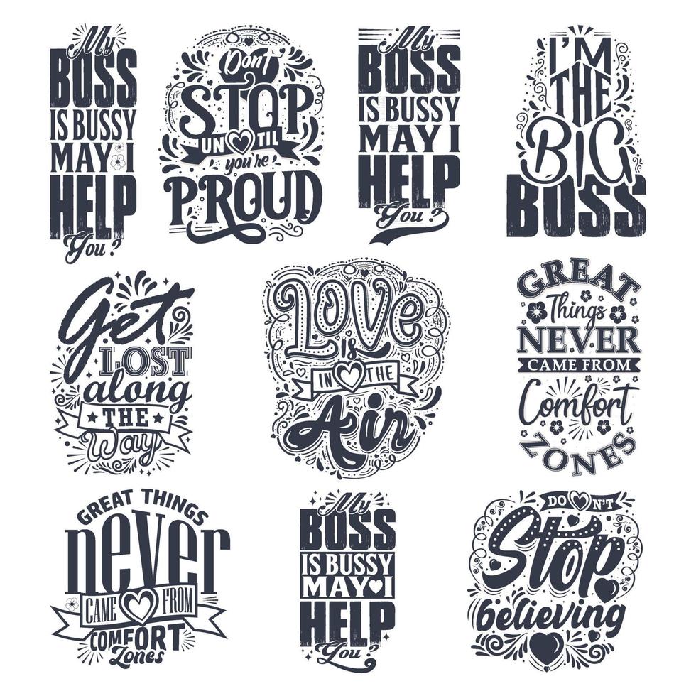 Motivational lettering set. vector