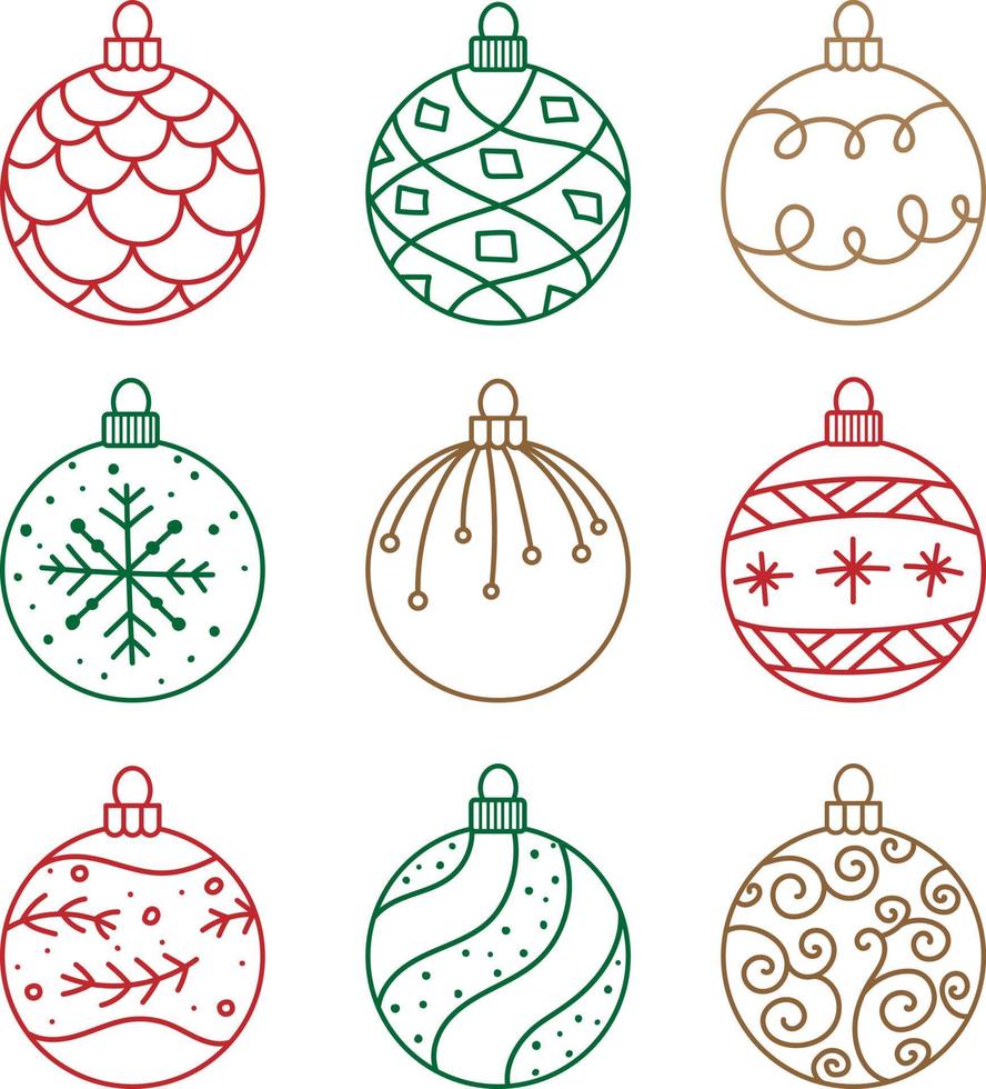 Hand drawn christmas ball isolated. Vector sketch black and white background illustration icon doodle