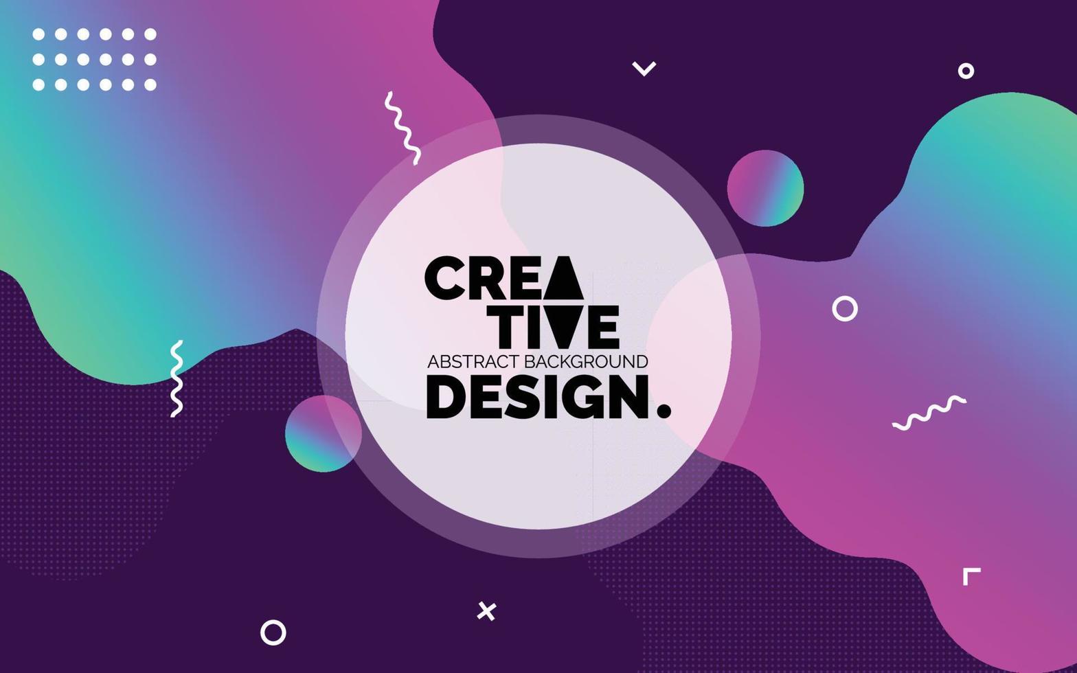 Colorful Creative template banner with gradient color. Design with liquid shape. Vector illustration