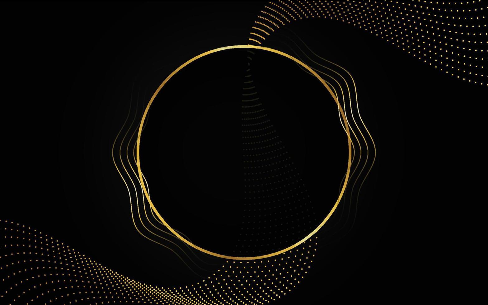 Abstract dark black color background overlapping layers decor golden lines with copy space for text. Luxury style. Vector illustration