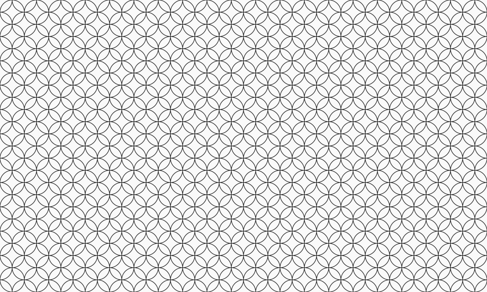 Shippoumon circle wedge pattern, traditional Japanese motif, archetypal design in the Heian Period. Geometric line art background. Simple luxury vintage seamless wallpaper, vector in black and white.