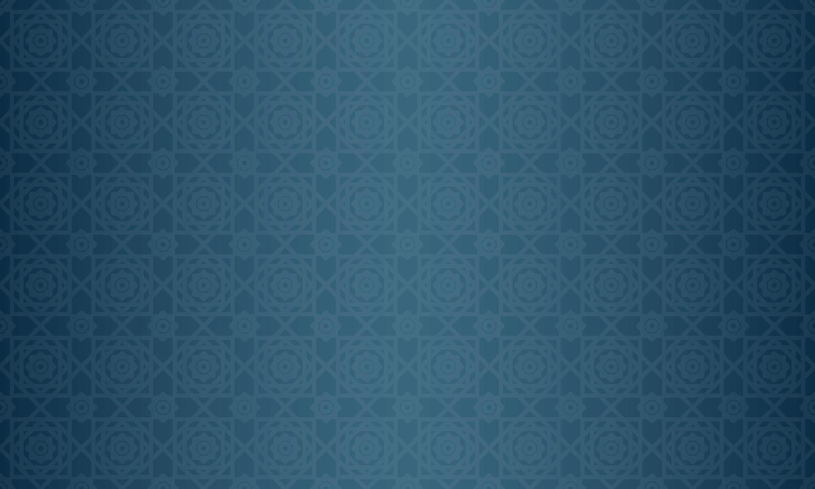 Arabic traditional motif texture background. Elegant luxury backdrop vector with Islamic themed decorative ornament pattern. Blue gradient with geometric lines and repeating rectangles.