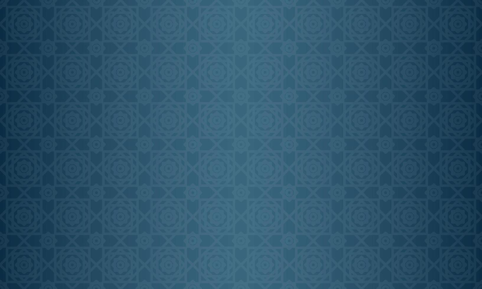 Arabic traditional motif texture background. Elegant luxury backdrop vector with Islamic themed decorative ornament pattern. Blue gradient with geometric lines and repeating rectangles.