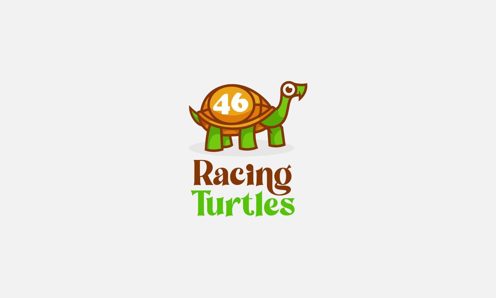 Turtle Race Logo Design Vector