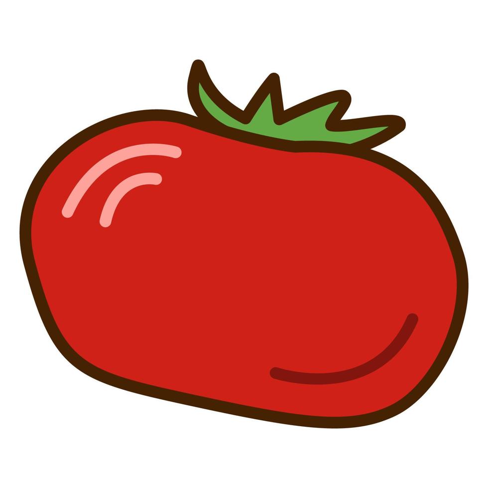 tomate en estilo garabato. ilustración vectorial de una verdura vector