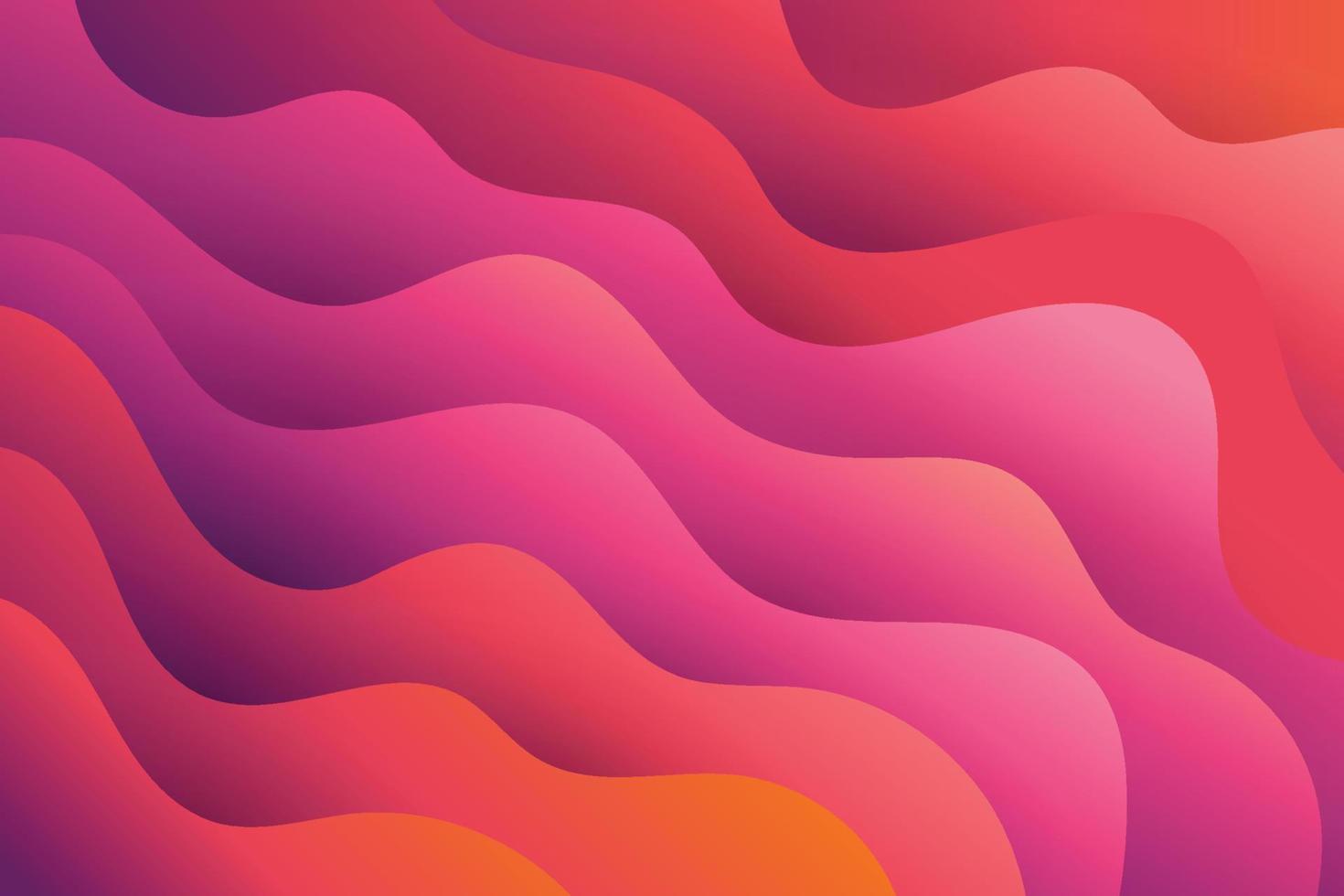 textura abstracta ondulada de volumen rojo vivo. Flujo suave dinámico de ondas brillantes. fondo de líneas onduladas curvas. vector