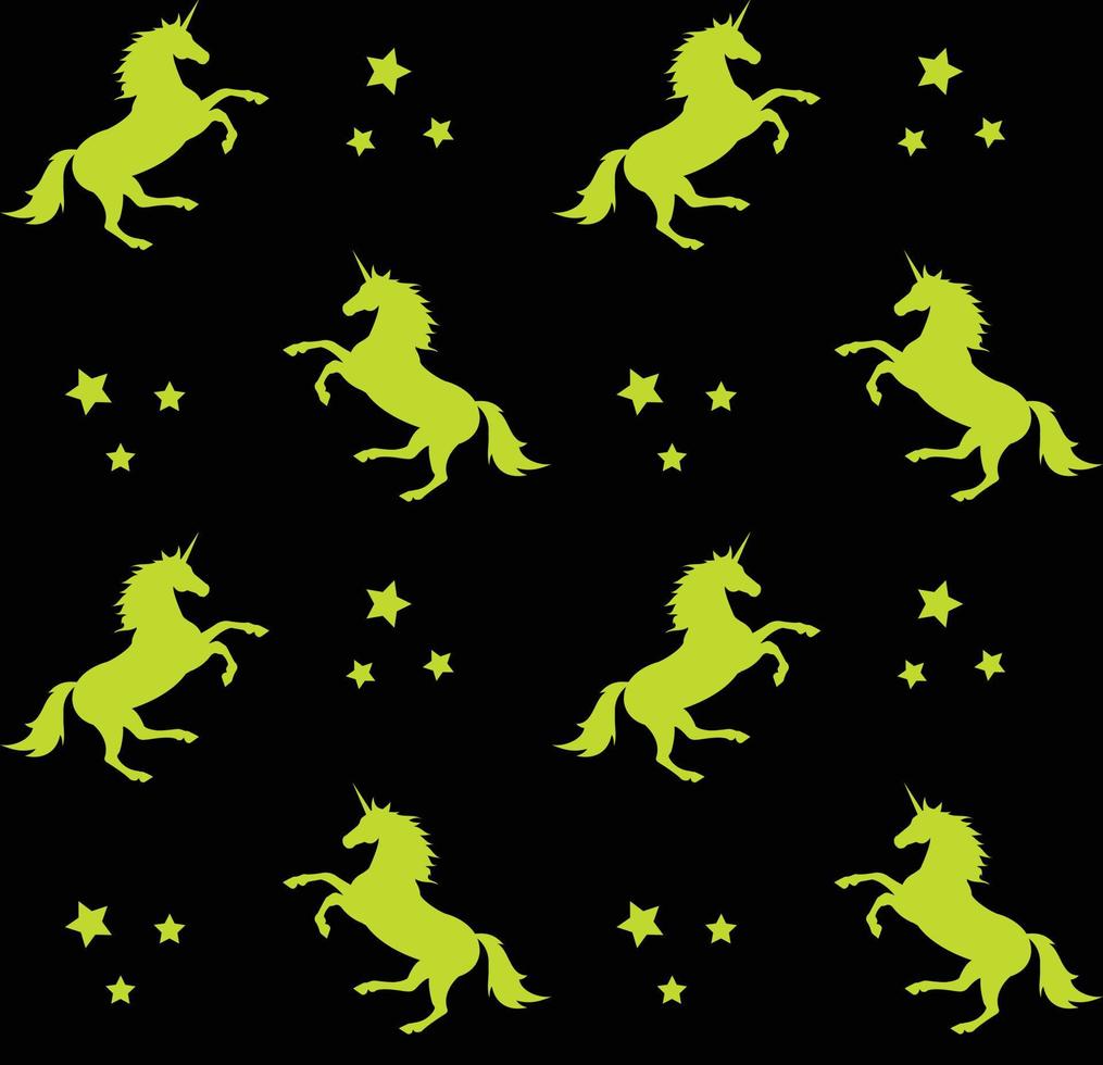 Vector seamless pattern of unicorn silhouette