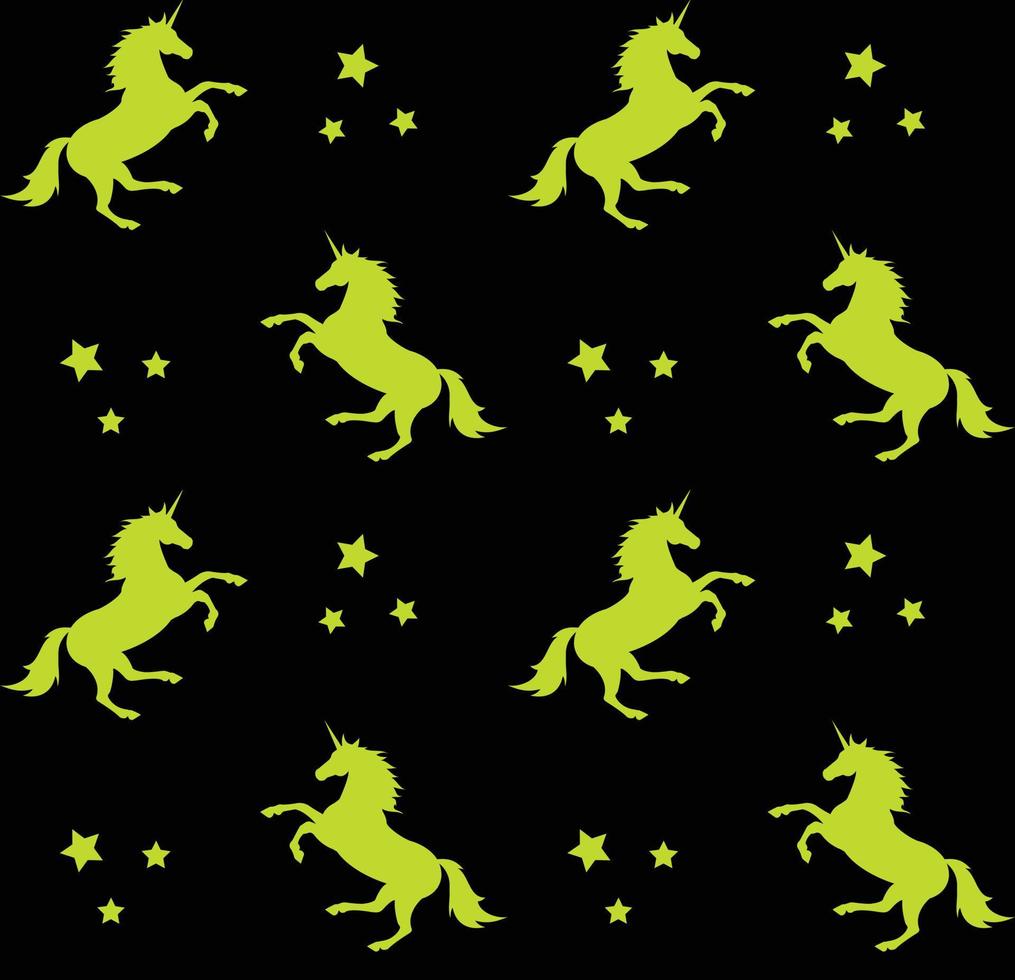 Vector seamless pattern of unicorn silhouette