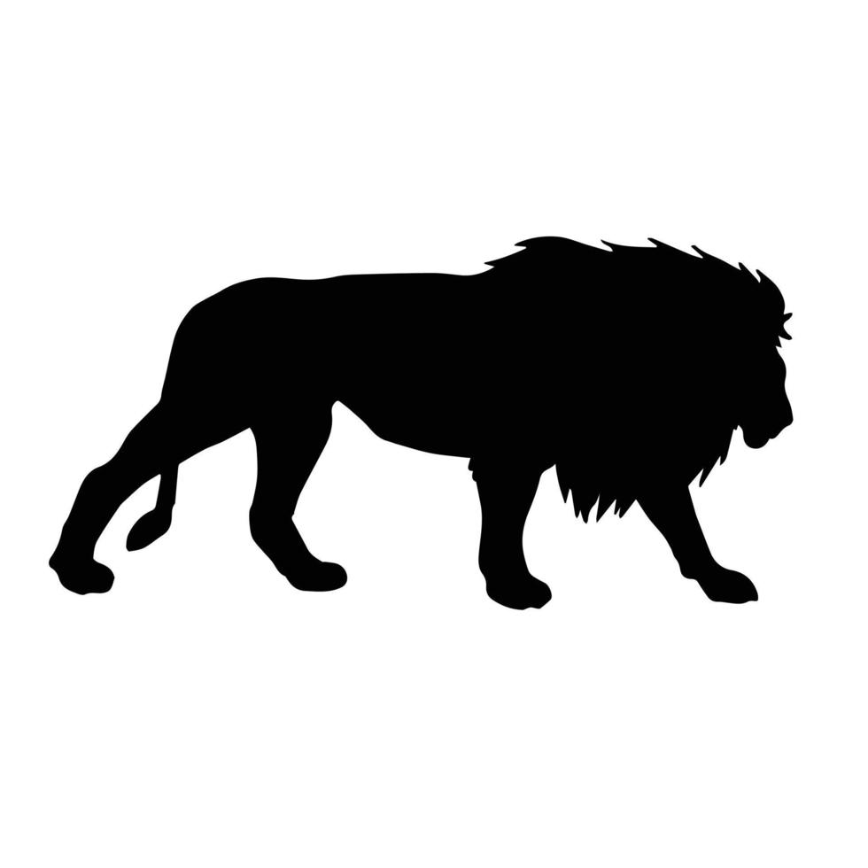 Vector flat lion silhouette