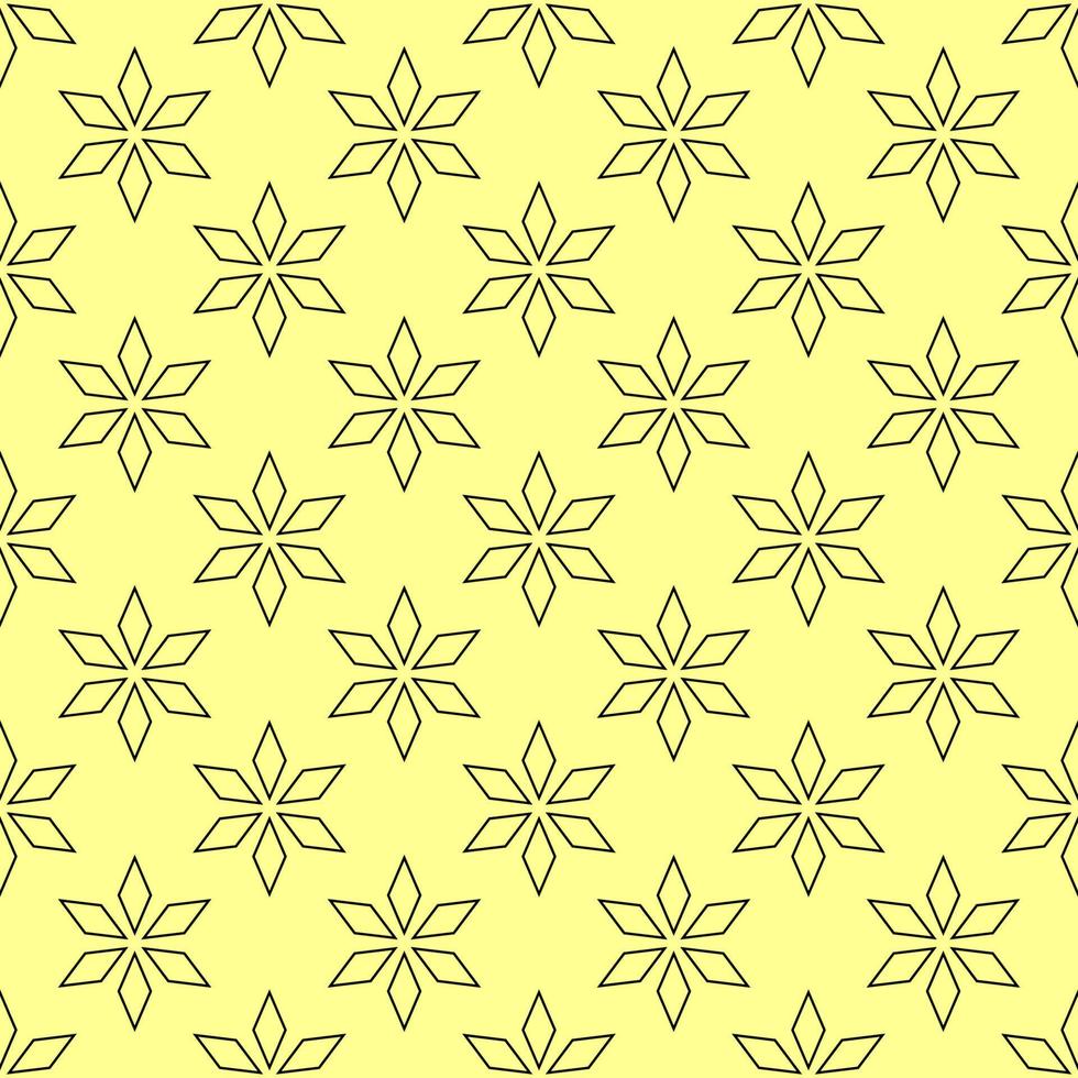 Vector seamless pattern of flowers on yellow background for websites, textile, wrappers, wallpapers