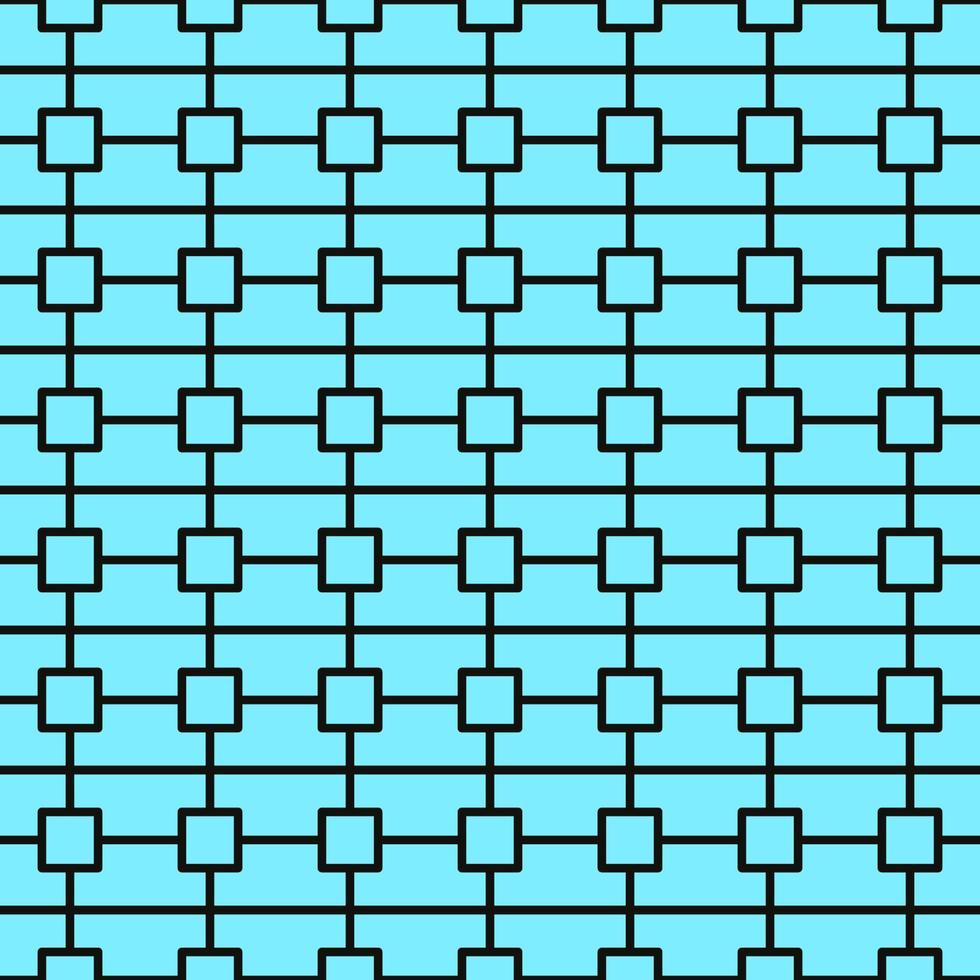 Vector seamless pattern of lines and squares on vibrant blue background for websites, textile, wrappers, wallpapers