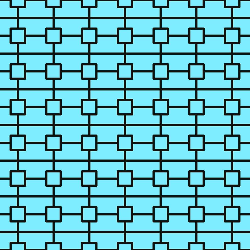 patrón vectorial sin costuras de líneas y cuadrados sobre fondo azul vibrante para sitios web, textiles, envolturas, fondos de pantalla vector