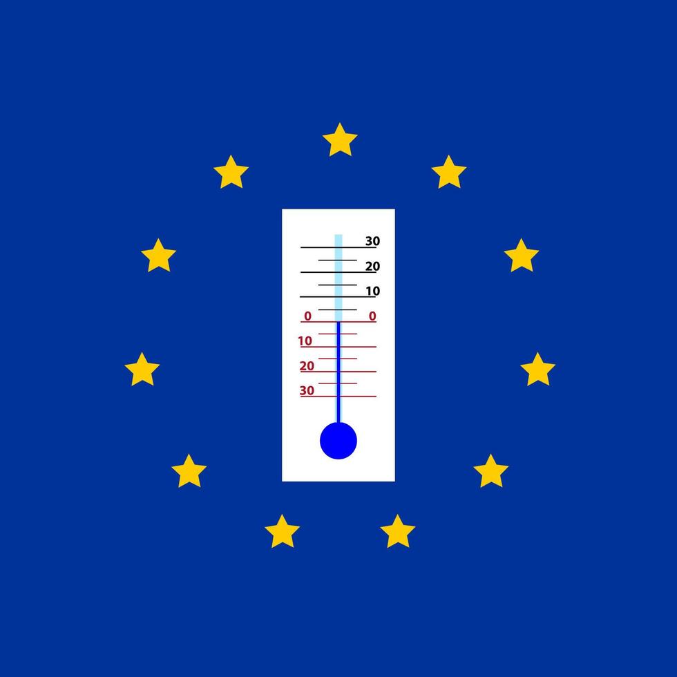 el concepto de la crisis energética en europa. aumento del precio del gas natural para la calefacción del hogar. sanciones antirrusas en vísperas de invierno vector