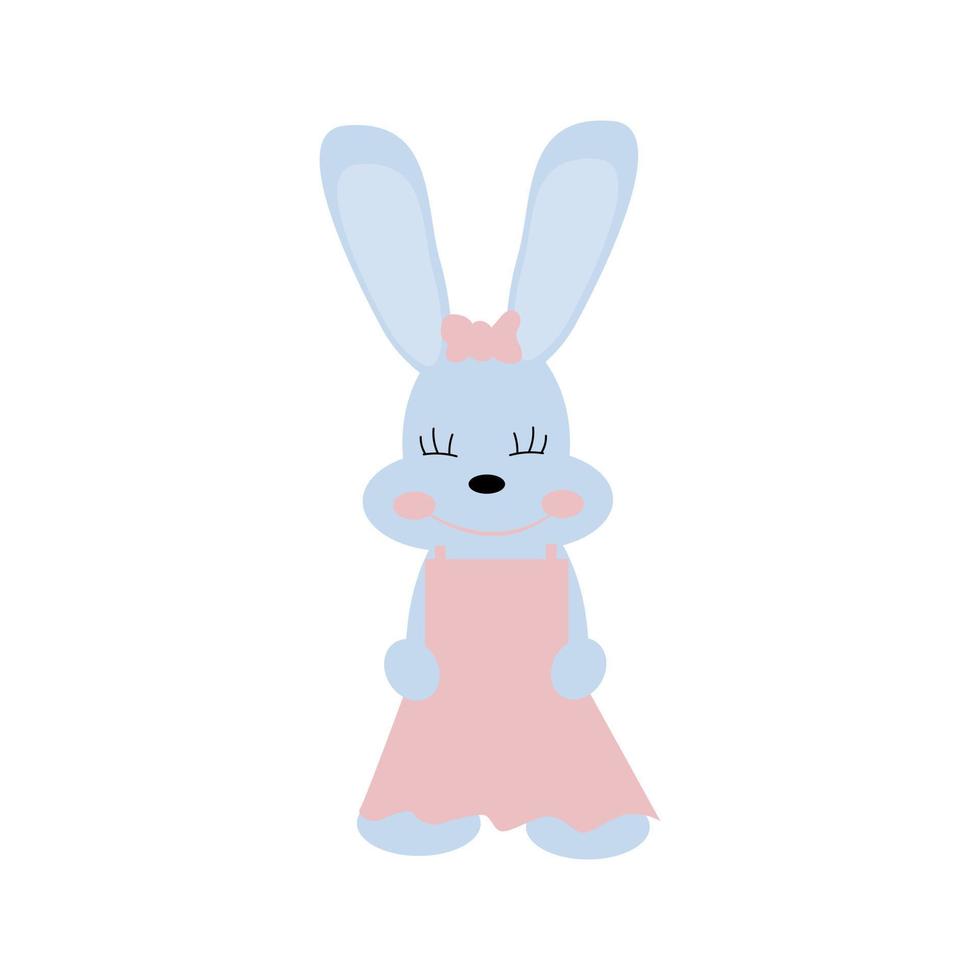 Cute hand drawn rabbit isolated on white background. vector