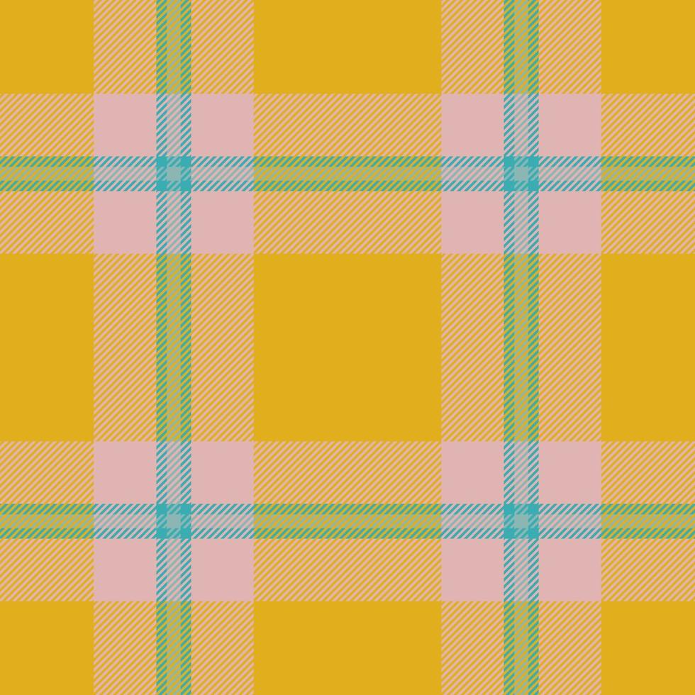 Plaid seamless pattern in orange. Check fabric texture. Vector textile print.