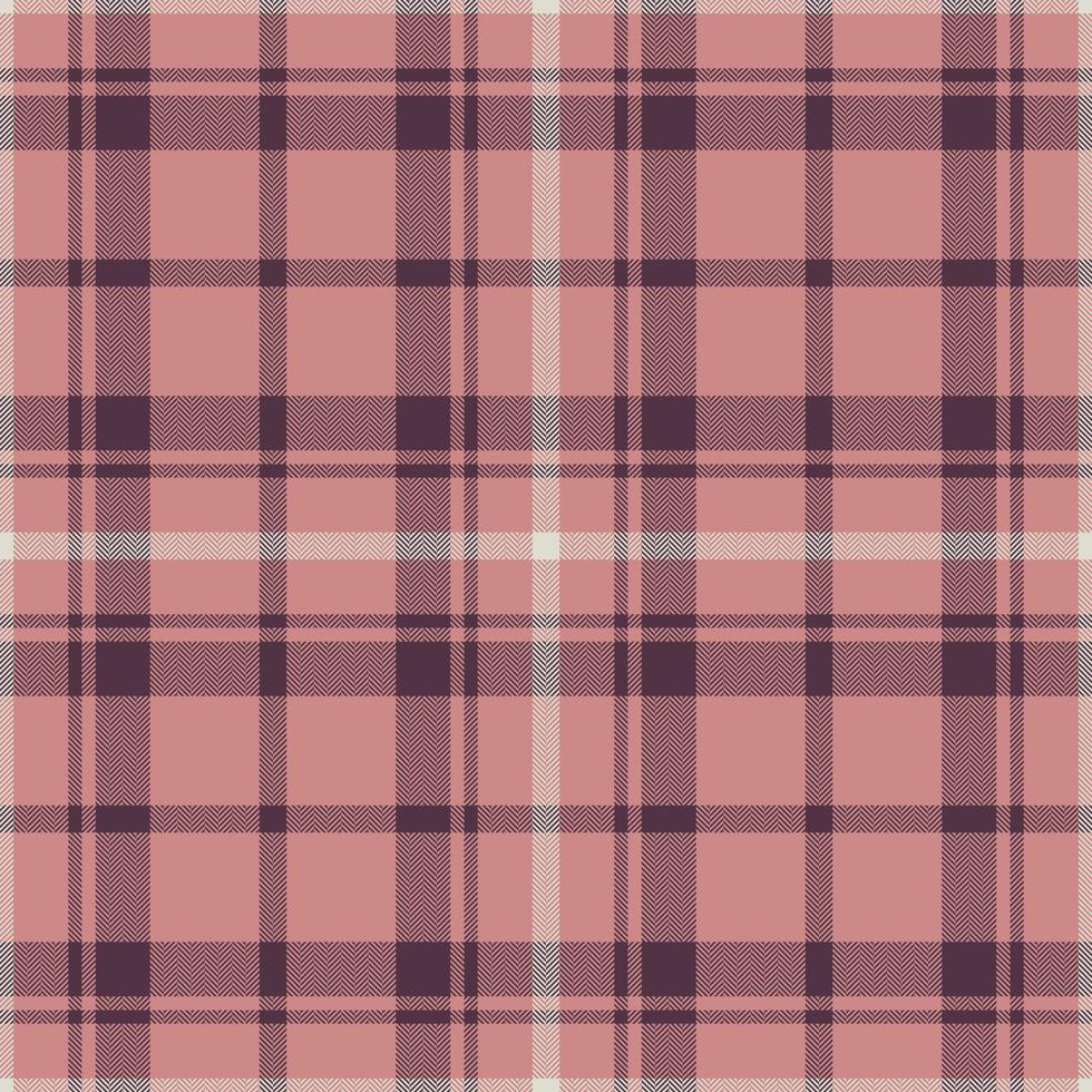 Plaid seamless pattern in pink. Check fabric texture. Vector textile print.