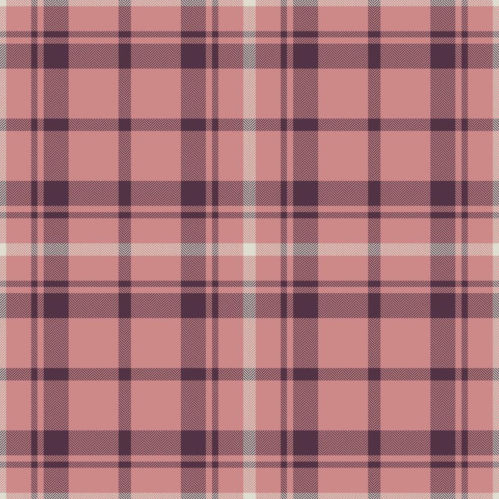 Plaid seamless pattern in pink. Check fabric texture. Vector textile print.