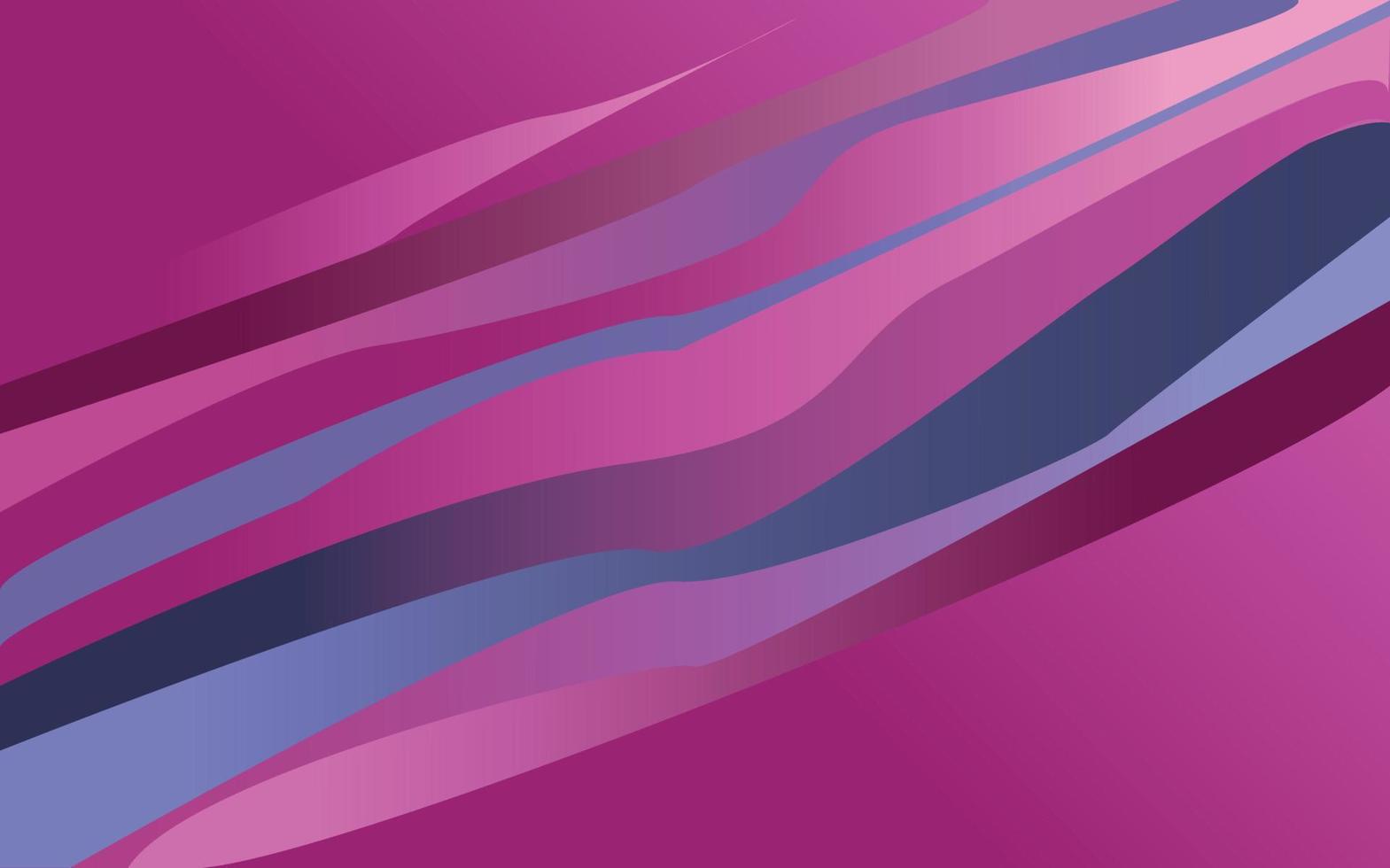 Abstract horizontal line background. Curved layers in vibrant pink and violet tones. Artistic vector illustration.