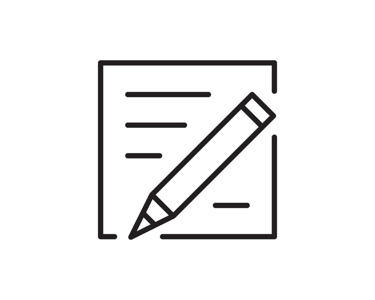 Note icon vector sign. Paper message or document page.