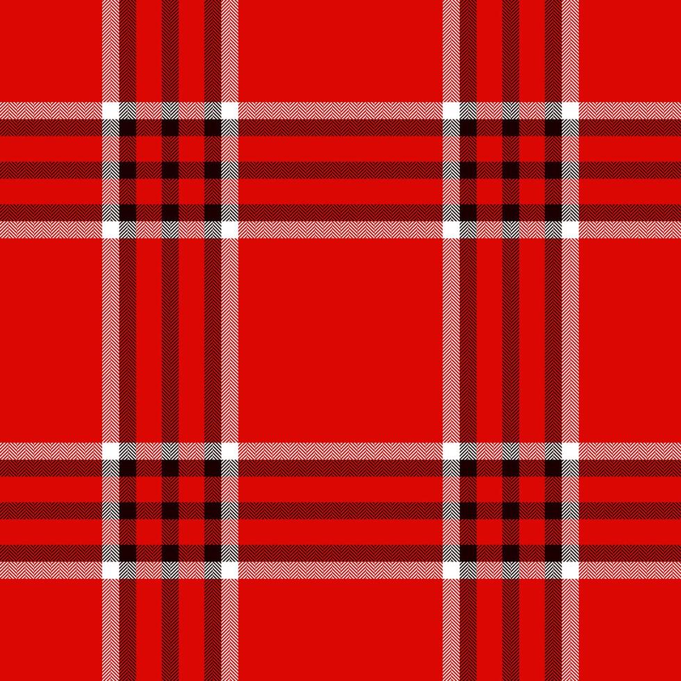 Plaid seamless pattern in red. Check fabric texture. Vector textile print.
