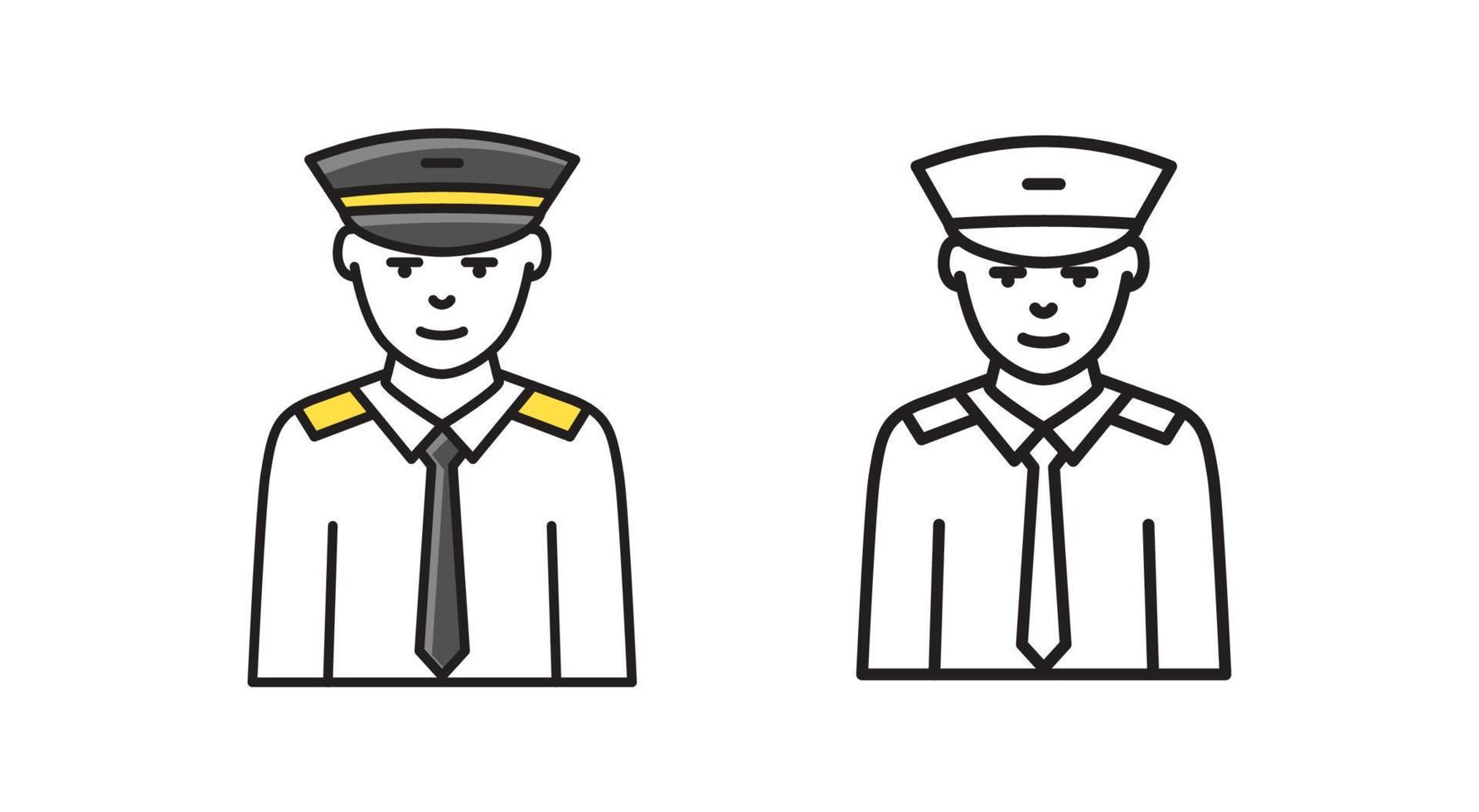 icono piloto en forma. símbolo lineal. vector