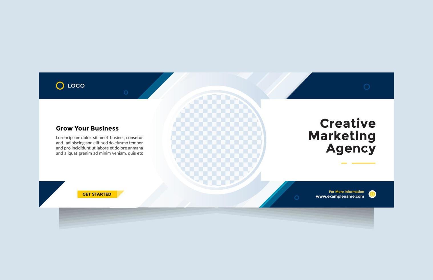 Digital marketing agency banner facebook cover template. Corporate business marketing web banner template vector