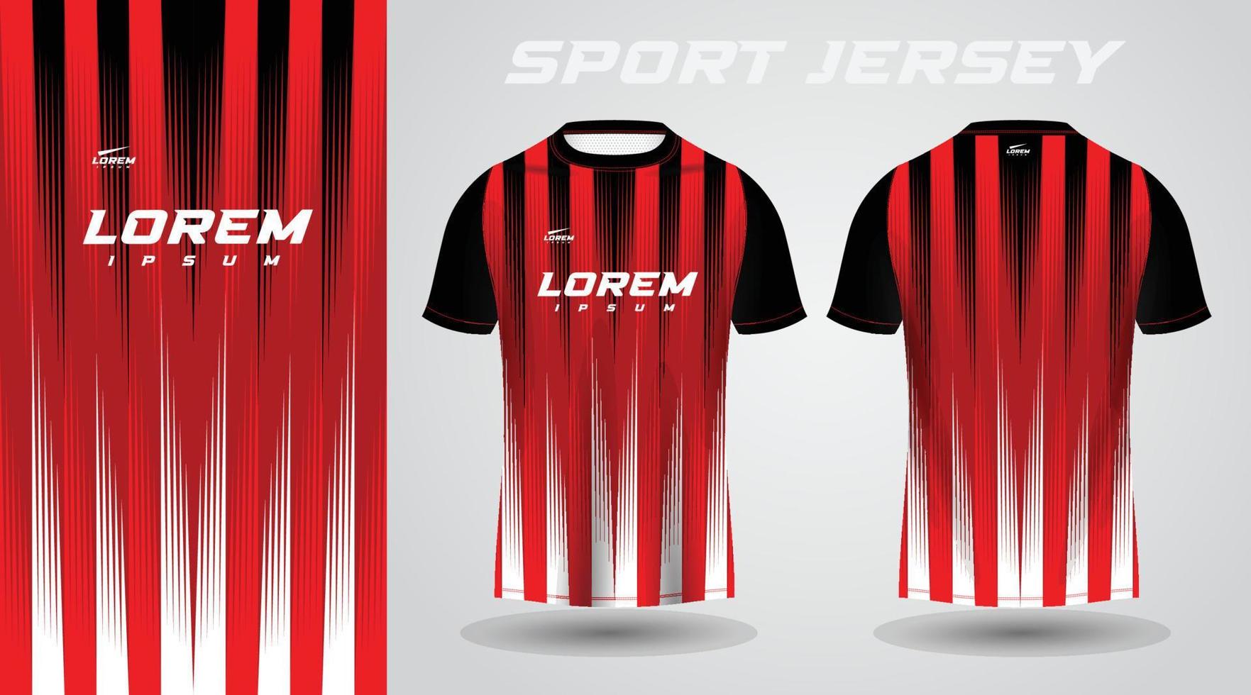 red black shirt sport jersey design vector