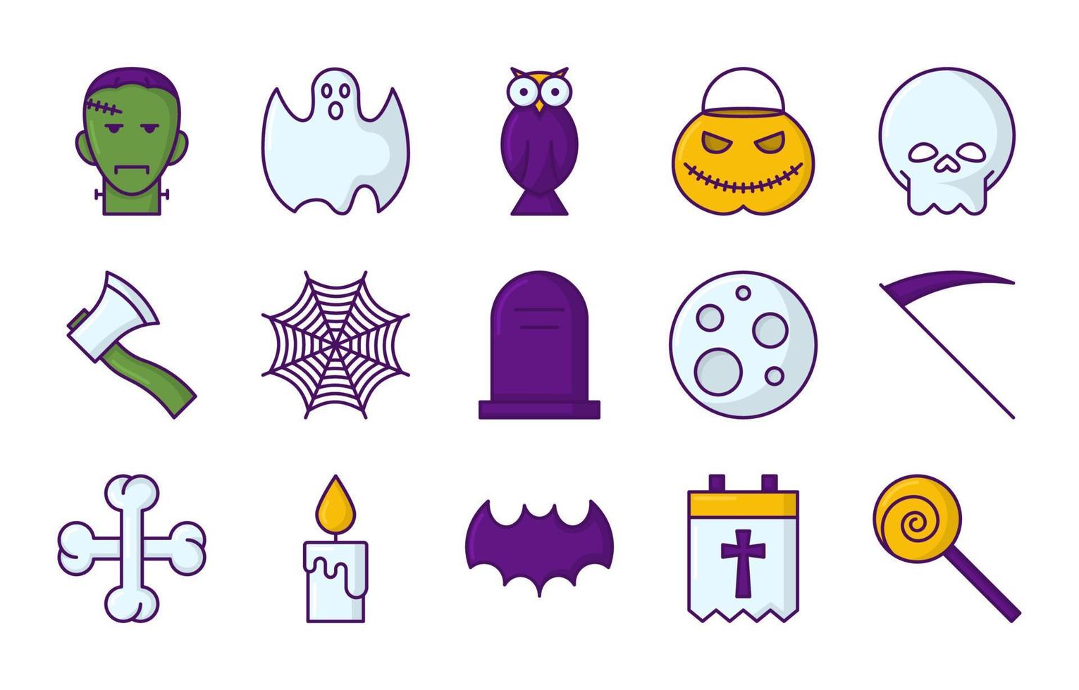 colección de elementos de halloween vector