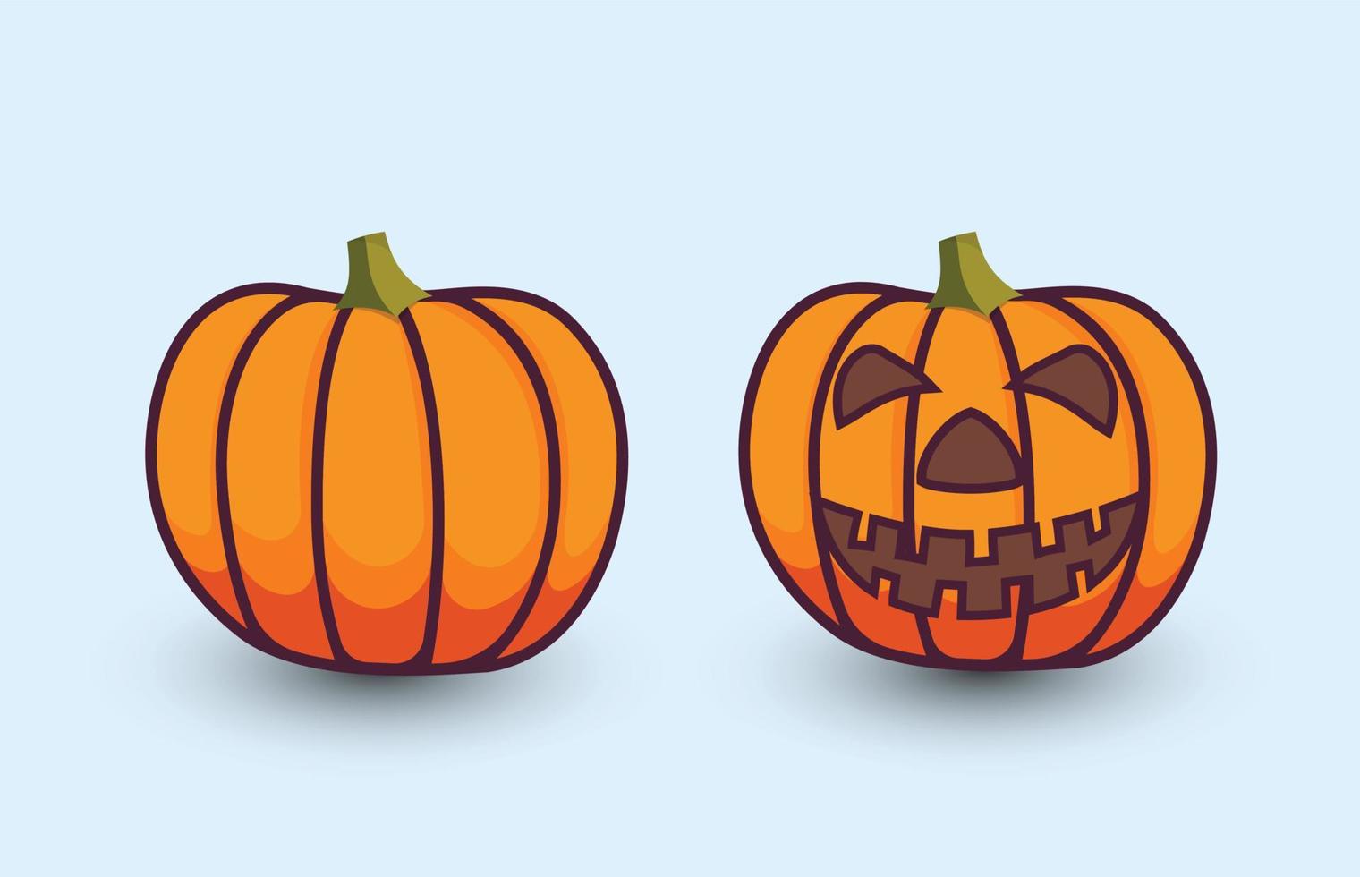 Halloween Illustration Vector Design With Sweet Pumpkin Illustration Clip Art, Creative Minimal Unique Concept.