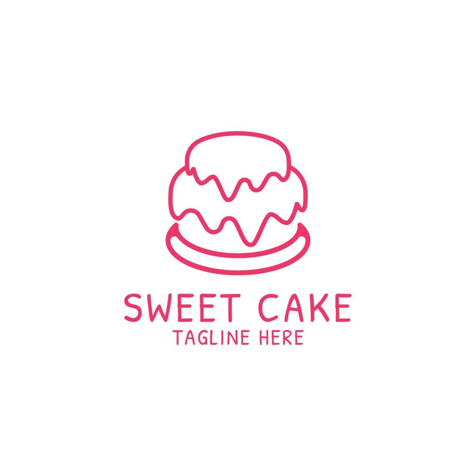 plantilla de diseño de icono de logotipo de pastel dulce. lujo, vectorial. vector