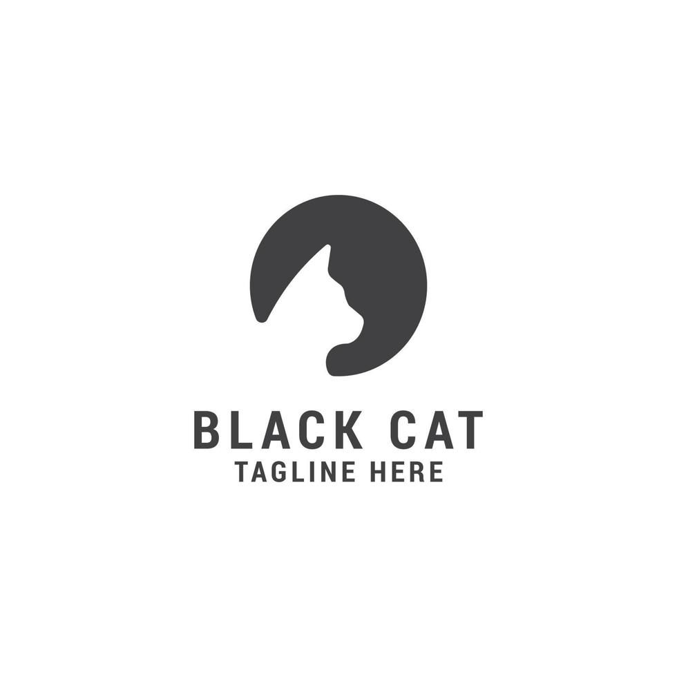 plantilla de diseño de icono de logotipo de gato negro .lujo, vector. vector